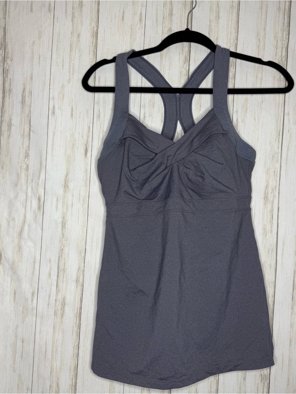 Athleta Charcoal Gray Twist-Front Racerback Top
